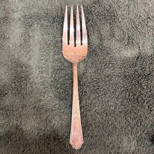 1847 Rogers Brothers Ancestral Pattern Silver Meat Fork 8” Vintage
